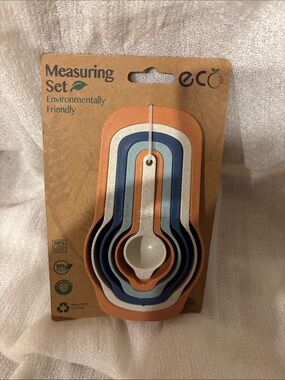 Eco Measuring Spoon and Cup Set - Terracotta, Blue, Cream
